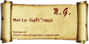 Maria Gyöngyi névjegykártya